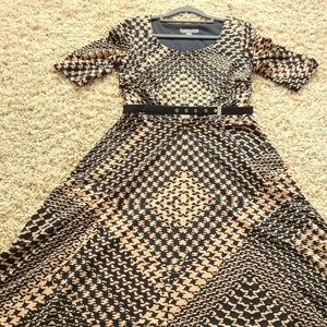 Roz & Ali Womens checkered peblum-style dress